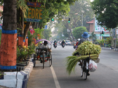 pedagang ketupat jadi mengirim kepasar Kota Bojonegoro.  Sumper pic : Kanal Bojonegoro
